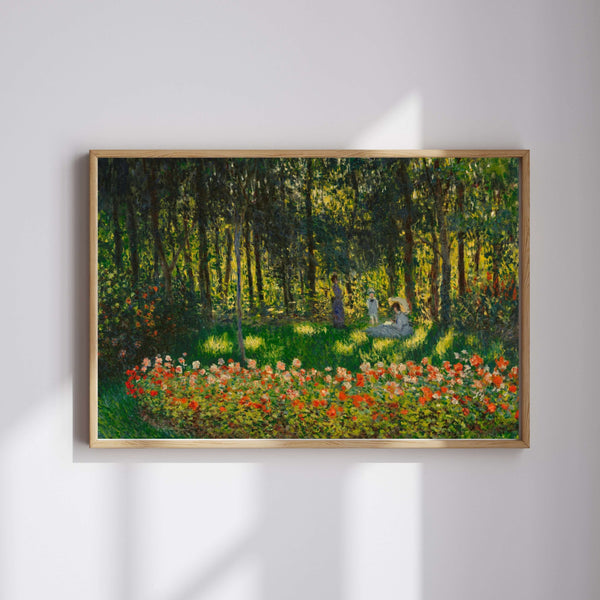 Claude Monet - Bahçede - Sanatçının Ailesi fine art baskı