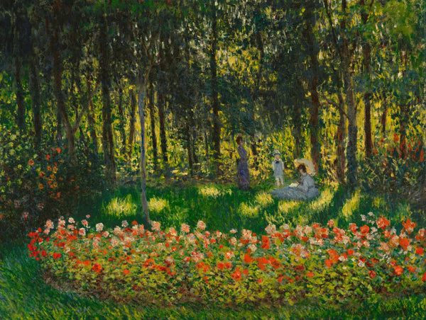 Claude Monet - Bahçede - Sanatçının Ailesi fine art baskı