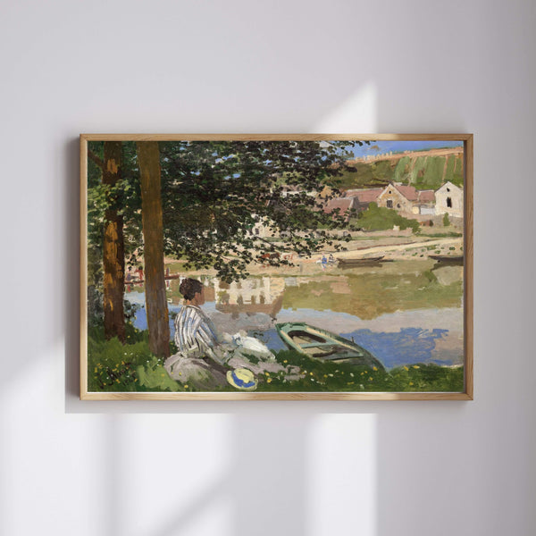Claude Monet - Seine Nehri Kıyısında - Bennecourt fine art baskı