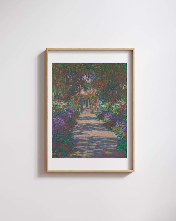 Claude Monet - Giverny’de Monet’nin Bahçesinde Bir Yol Fine Art Baskı