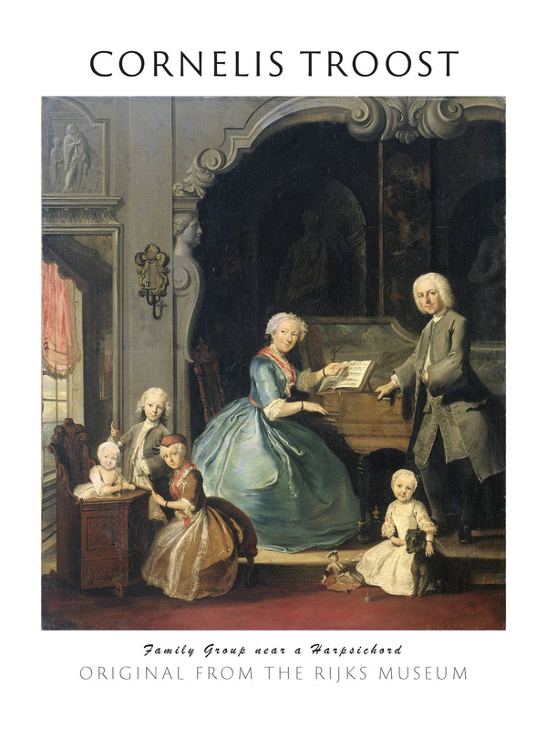 Cornelis Troost-Klavsen Başında Bir Aile Grubu fineart baskı