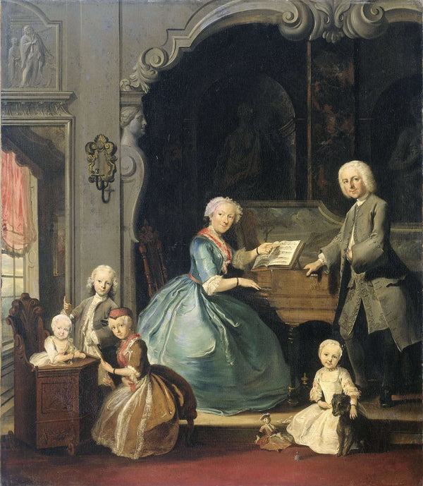 Cornelis Troost-Klavsen Başında Bir Aile Grubu tablo