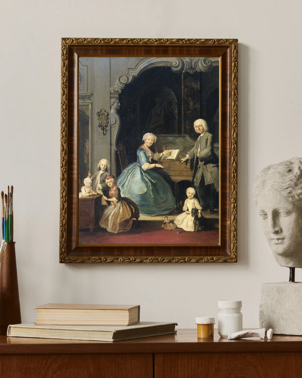 Cornelis Troost - Klavsen Başında Bir Aile Grubu