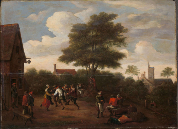 David Teniers - Hilal Hanının Önünde Dans Eden Köylüler Tablo