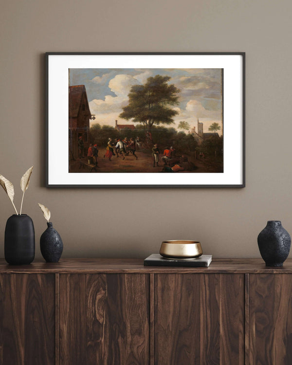 David Teniers - Hilal Hanının Önünde Dans Eden Köylüler Fine Art Baskı