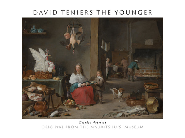 David Teniers the Younger-Mutfak İç Mekânı fineart baskı