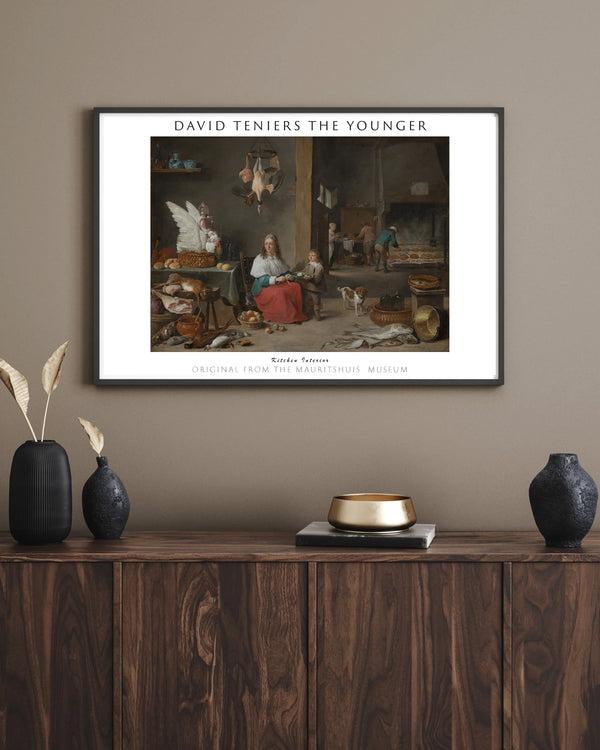 David Teniers the Younger-Mutfak İç Mekânı çerçeve
