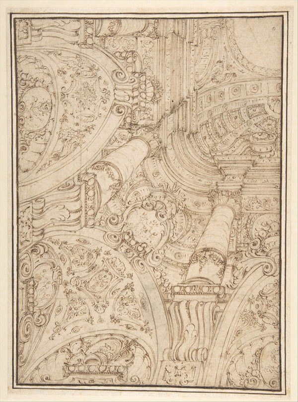 Perspektif İçinde Ayrıntılı Mimari Süsleme Fine Art Baskı