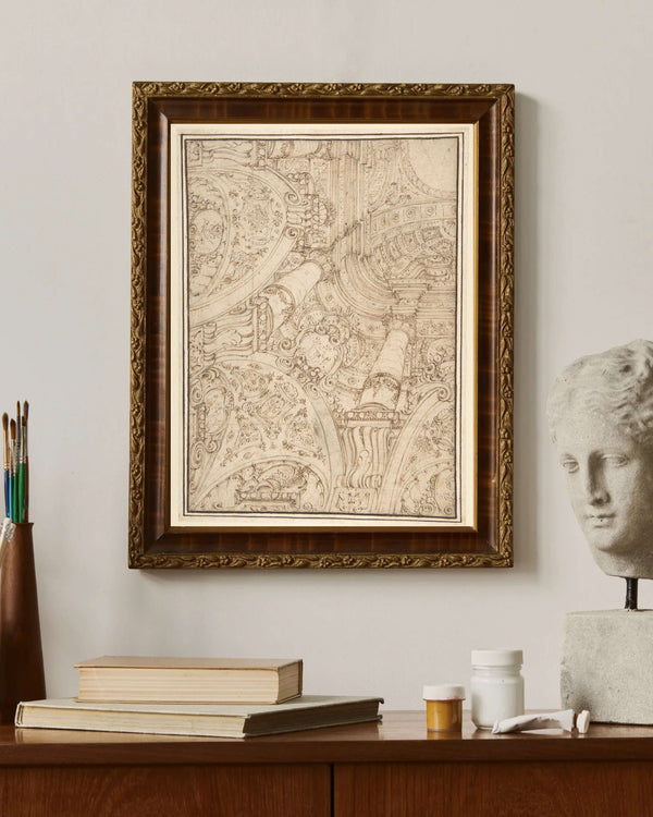 Perspektif İçinde Ayrıntılı Mimari Süsleme Fine Art Baskı