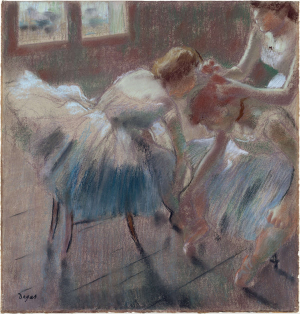 Edgar Degas - Derse Hazırlanan Üç Dansçı Fine Art Baskı