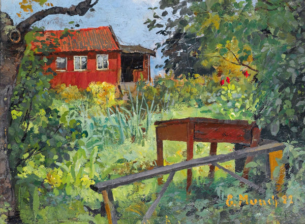 Edvard Munch - Kırmızı Evli Bahçe fine art baskı
