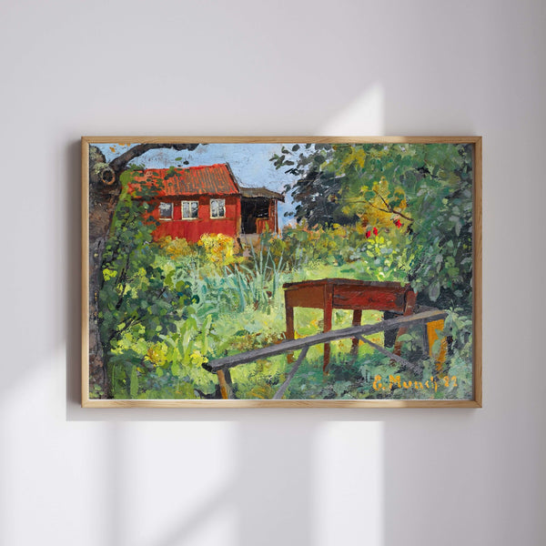 Edvard Munch - Kırmızı Evli Bahçe fine art baskı