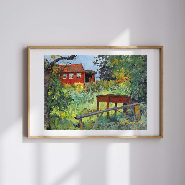 Edvard Munch - Kırmızı Evli Bahçe fine art baskı