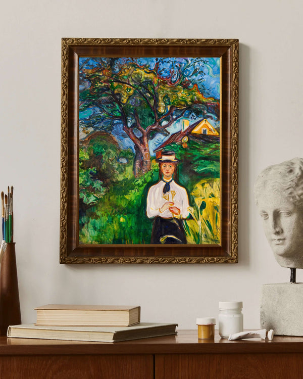 Edvard Munch - Elma Ağacının Altındaki Kız Fine Art Baskı