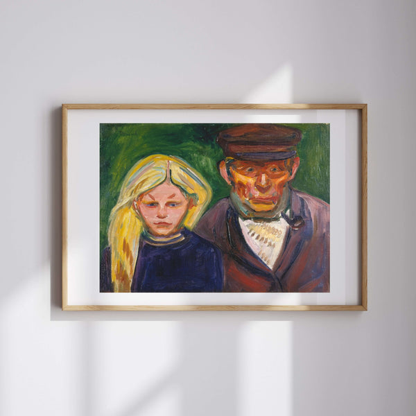 Edvard Munch - Yaşlı Balıkçı ve Kızı fine art baskı