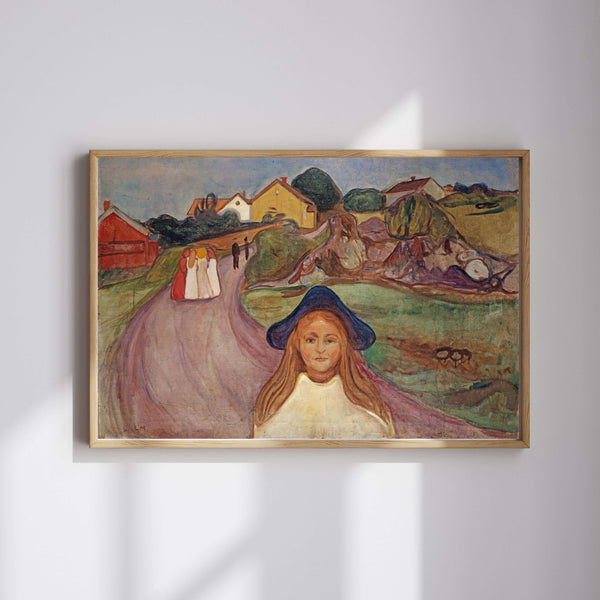 Edvard Munch - Åsgårdstrand'da Sokak fine art baskı