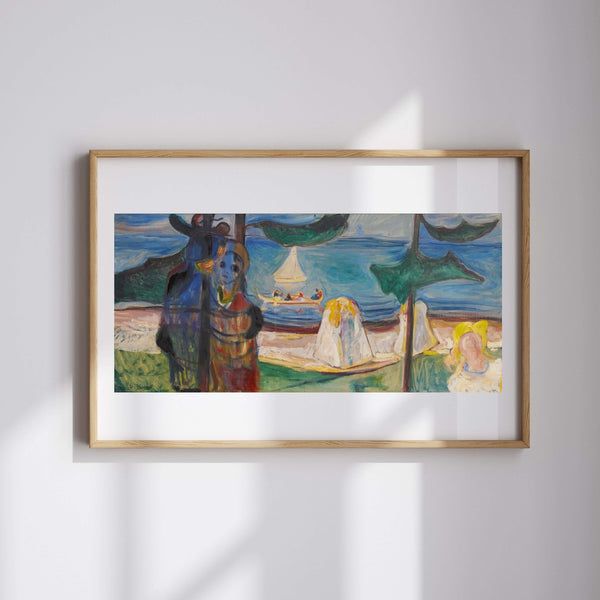 Edvard Munch - Yaz Günü ya da Sahilde Kucaklaşma fine art baskı