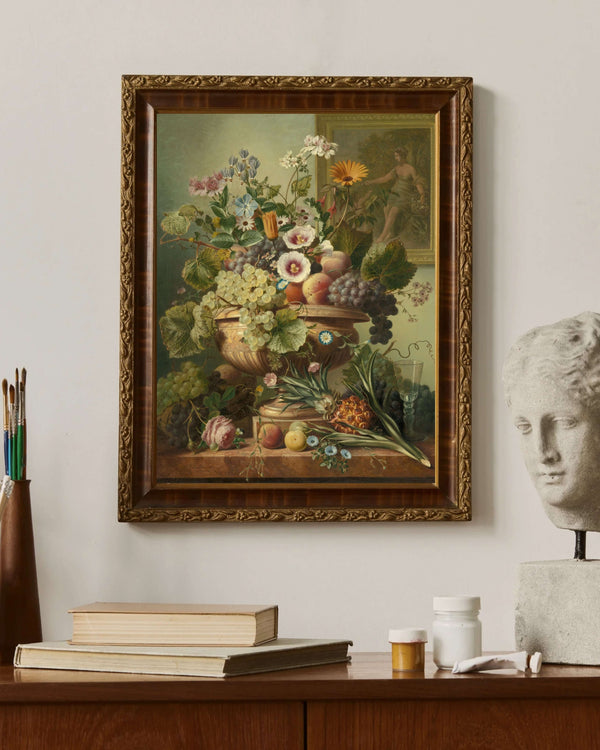 Eelke Jelles Eelkema - Çiçekler ve Meyvelerle Natürmort Çerçeve