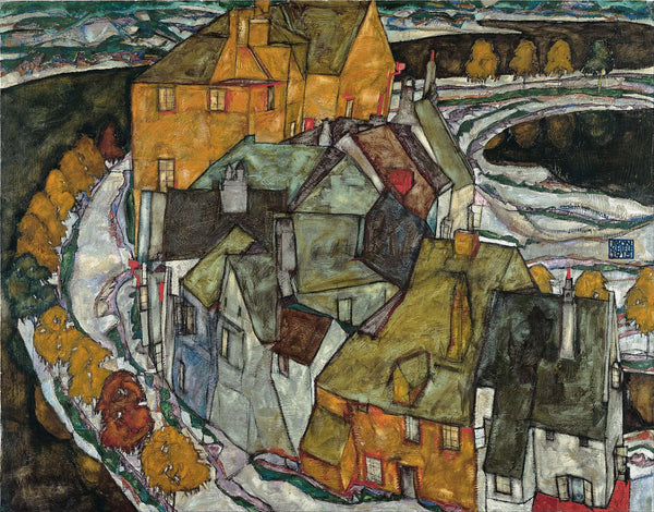 Egon Schiele - Evler Hilali II - Ada Kasabası Fine Art Baskı
