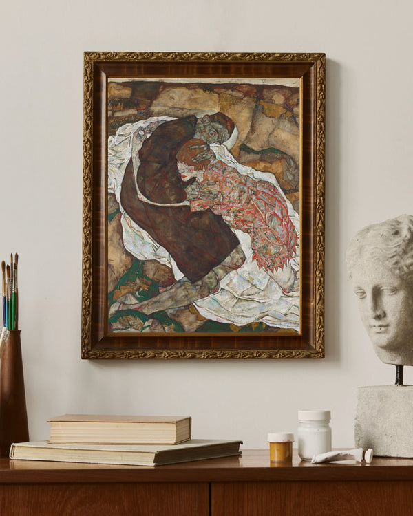 Egon Schiele - Ölüm ve Kız Fine Art Baskı