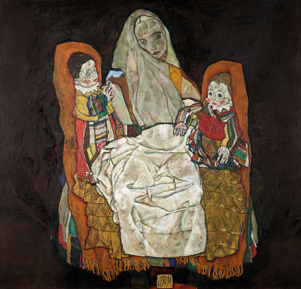 Egon Schiele - İki Çocuklu Anne III Tablo