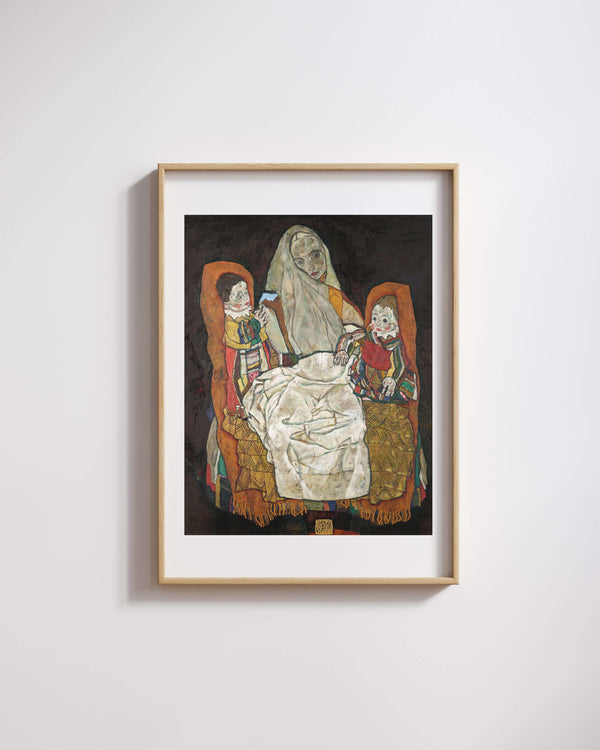 Egon Schiele - İki Çocuklu Anne III Fine Art Baskı