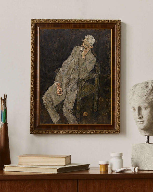 Egon Schiele - Yaşlı Bir Adamın Portresi Johann Harms Çerçeve