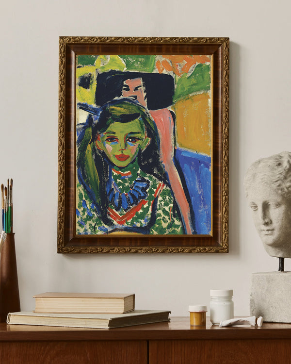 Ernst Ludwig Kirchner - Oyma Sandalyenin Önünde Fränzi Fine Art Baskı