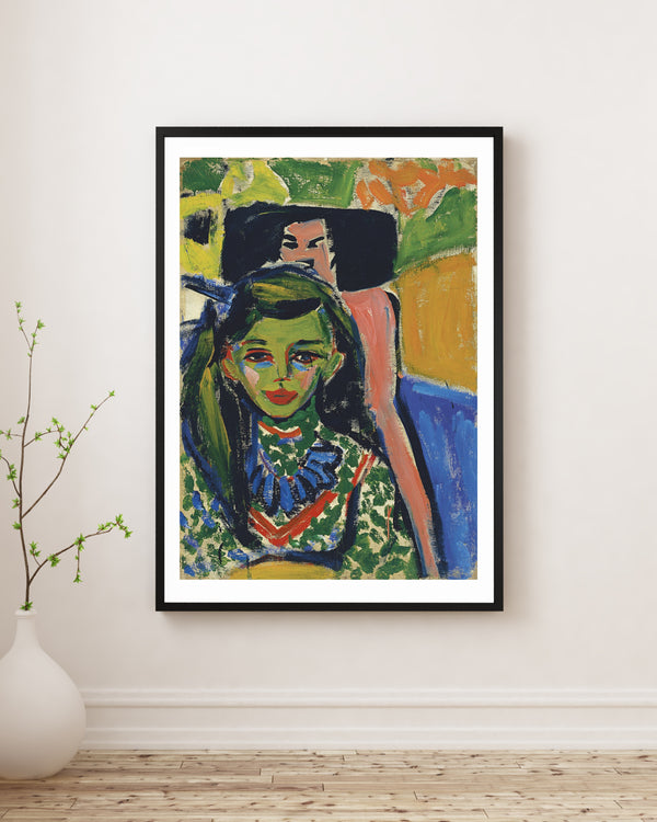 Ernst Ludwig Kirchner - Oyma Sandalyenin Önünde Fränzi Fine Art Baskı