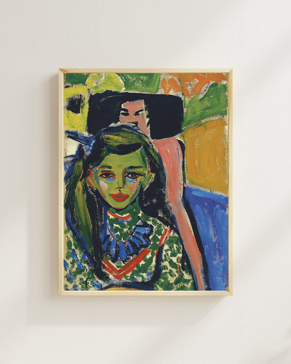Ernst Ludwig Kirchner - Oyma Sandalyenin Önünde Fränzi Fine Art Baskı