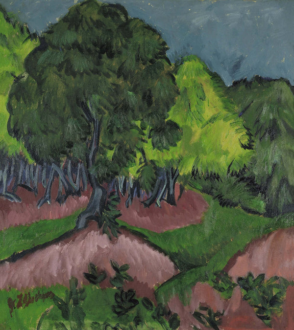 Ernst Ludwig Kirchner - Kestane Ağaçlı Manzara Fine Art Baskı