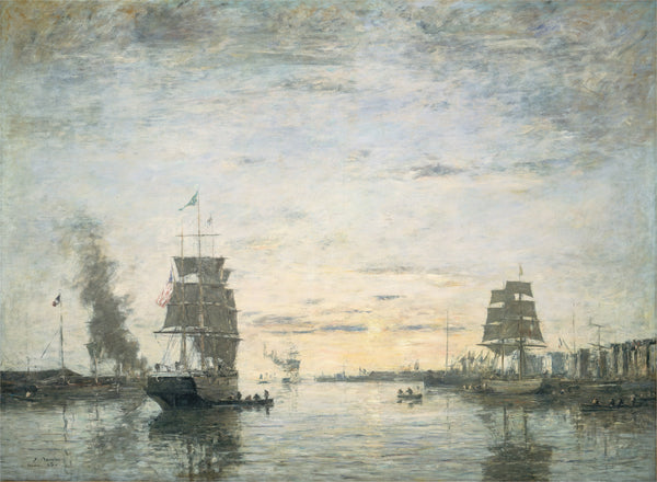 Eugène Boudin - Le Havre Limanı Girişi Tablo