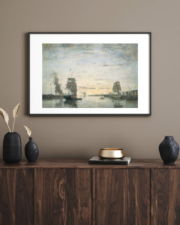 Eugène Boudin - Le Havre Limanı Girişi Fine Art Baskı