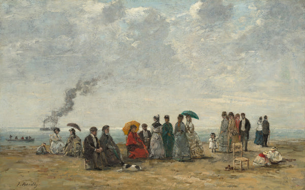 Eugène Boudin - Sahilde Figürler Tablo
