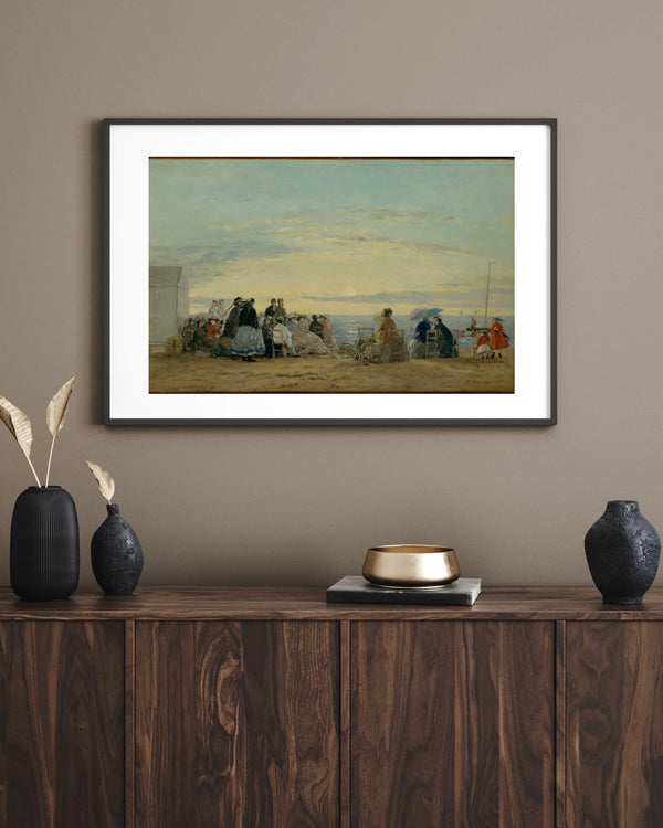 Eugène Boudin - Sahilde Günbatımı Fine Art Baskı