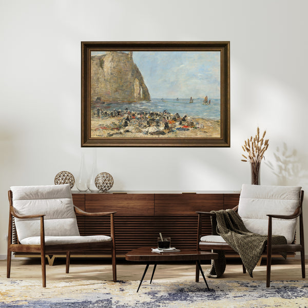 Eugène Boudin - Etretat Sahilinde Çamaşır Yıkayan Kadınlar Fine Art Baskı