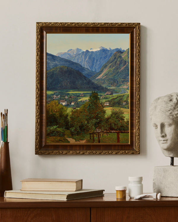 Ferdinand Georg Waldmüller - Sophien-Doppelblick Yakınından Dachstein Manzarası Çerçeve