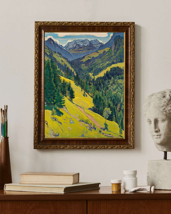 Ferdinand Hodler - Blüemlisalp Masifi ile Kien Vadisi Fine Art Baskı