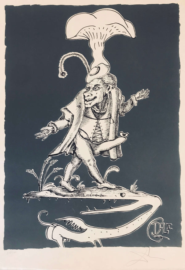 Salvador Dalí - Dişli Anka Kuşu Üzerinde Mantar Figürü fine art baskı