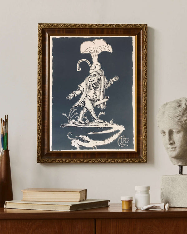 Salvador Dalí - Dişli Anka Kuşu Üzerinde Mantar Figürü fine art baskı