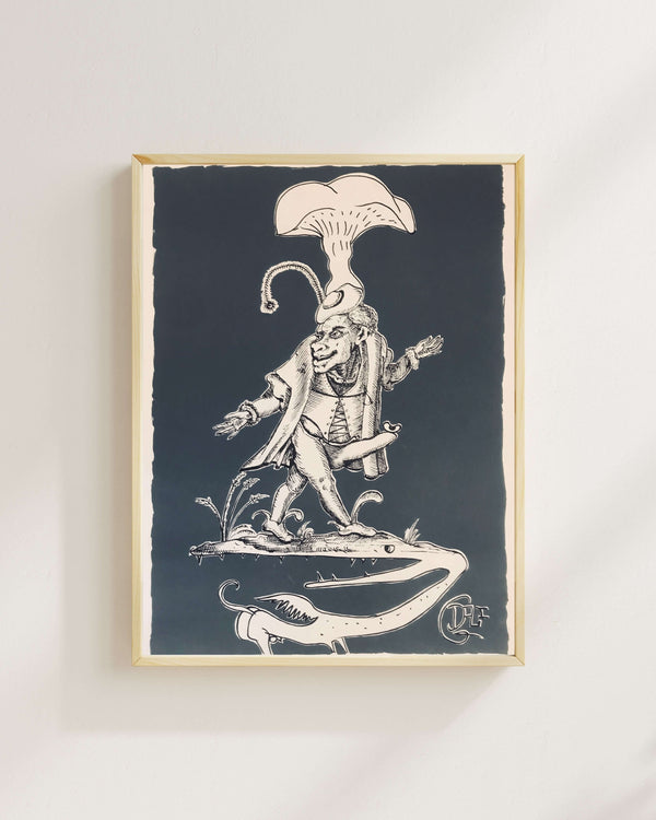 Salvador Dalí - Dişli Anka Kuşu Üzerinde Mantar Figürü fine art baskı