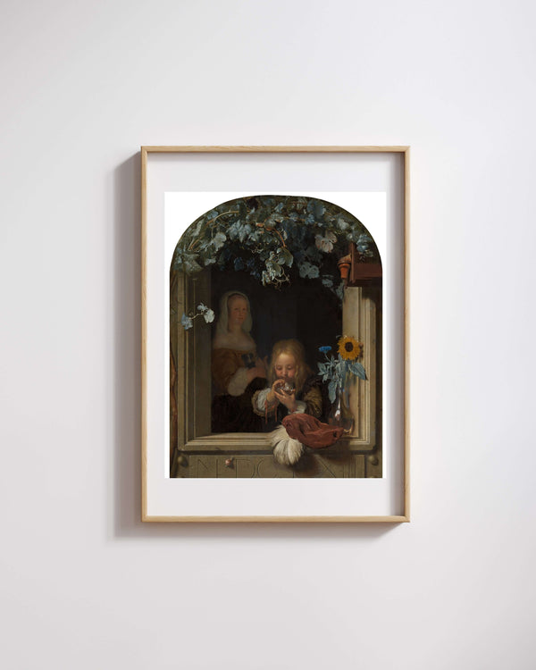 Frans van Mieris the Elder - Sabun Köpüğü Üfleyen Çocuk fine art baskı