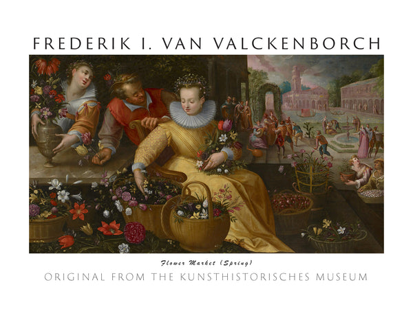 Frederik I. van Valckenborch - Çiçek Pazarı Bahar fine art baskı