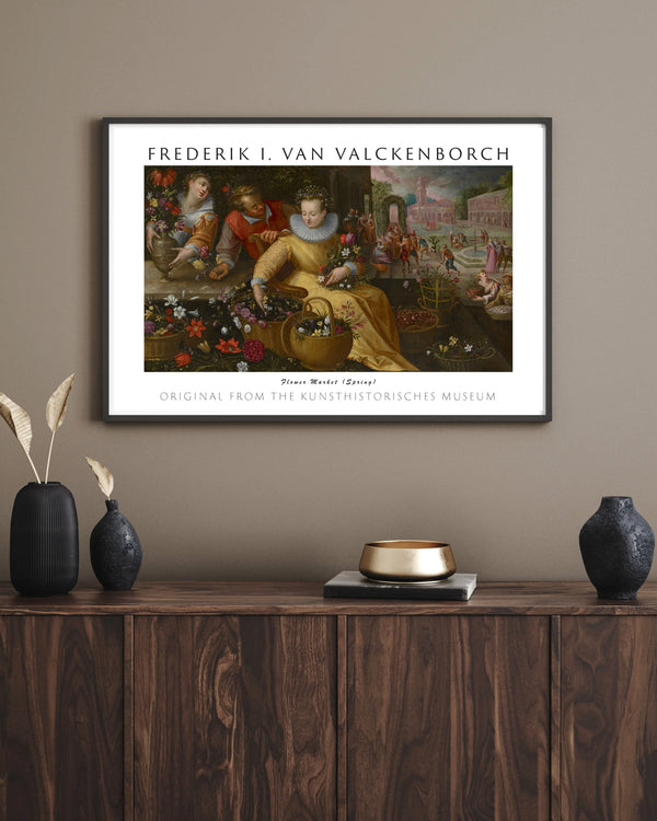 Frederik I. van Valckenborch - Çiçek Pazarı Bahar çerçeve