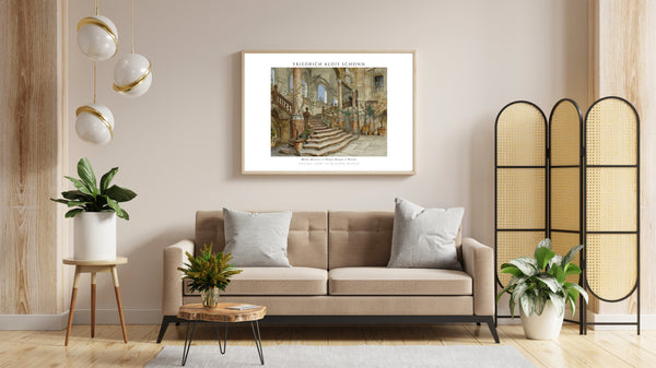 Friedrich Alois Schönn-Palermo’daki Palazzo Bonagia’da Mermer Merdiven çerçeve