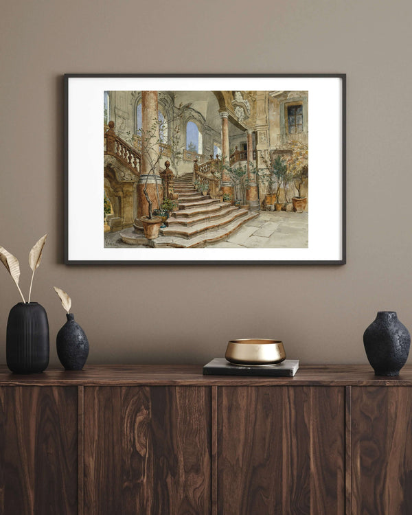 Friedrich Alois Schönn - Palermo’daki Palazzo Bonagia’da Mermer Merdiven