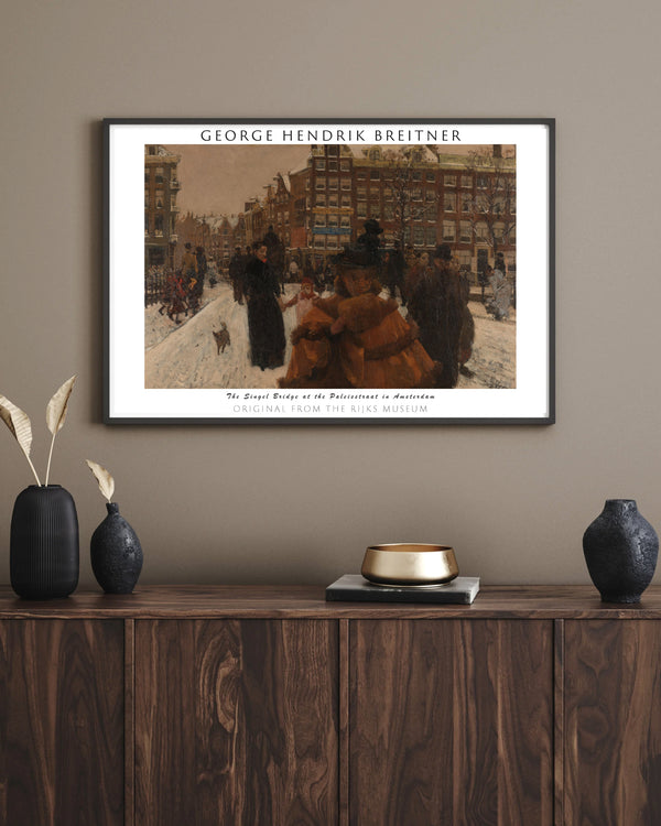 George Hendrik Breitner - Amsterdam’da Paleisstraat Üzerindeki Singel Köprüsü çerçeve