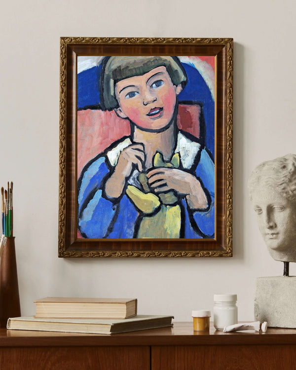 Gabriele Münter - Oyuncak Ayılı Çocuk Fine Art Baskı