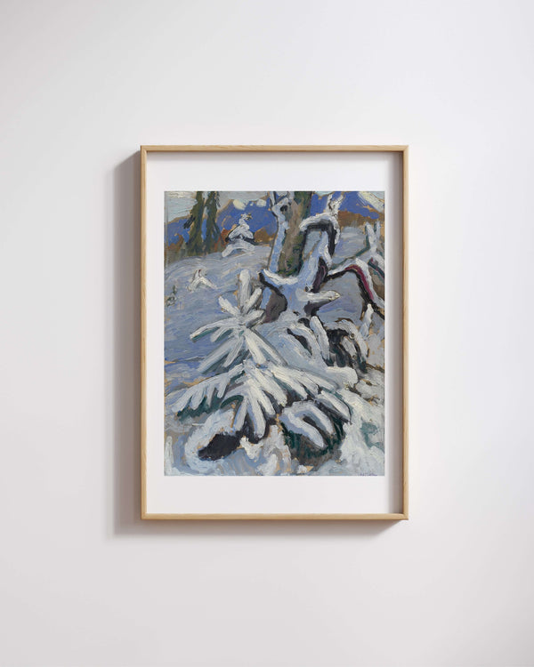 Gabriele Münter - Karla Kaplı Köknar Ağacı Fine Art Baskı