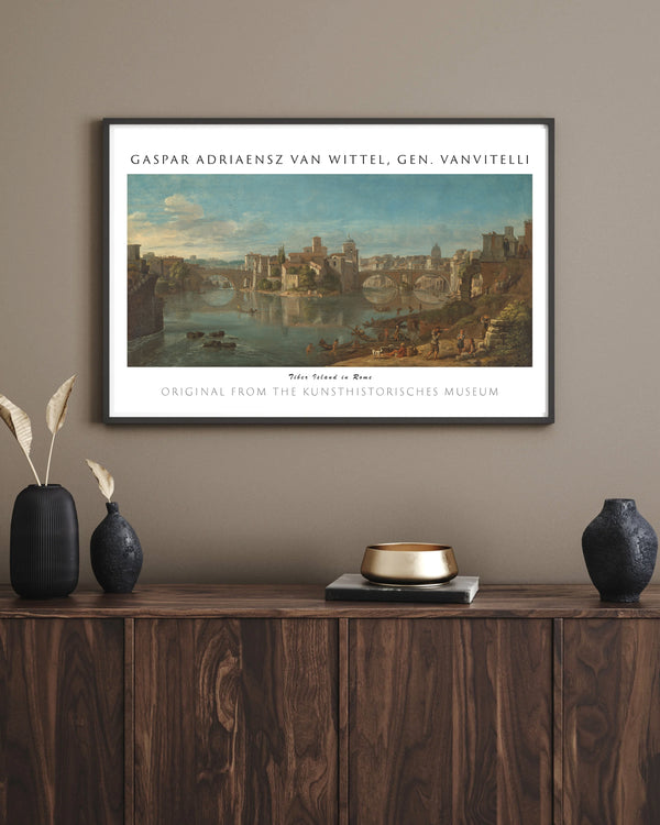 Gaspar Adriaensz van Wittel Vanvitelli - Roma’da Tiber Adası çerçeve
